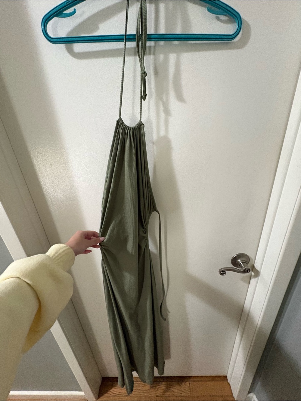 Ardene Olive Green Halter Maxi Dress